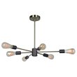 Woodbridge Lighting Ethan 6-light Metal Convertible Pendant in Brass/Bronze