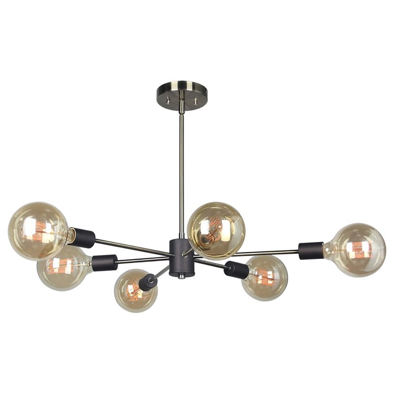 Woodbridge Lighting Ethan 6-light Metal Convertible Pendant in Bronze/Brass