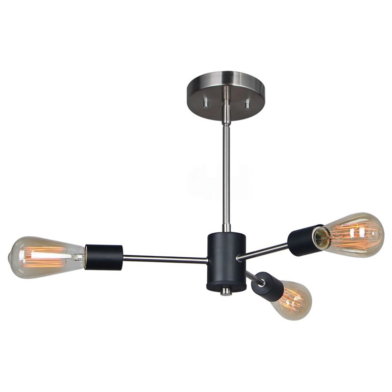 Woodbridge Lighting Ethan 6-light Steel Metal Chandelier in Satin Nickel/Black