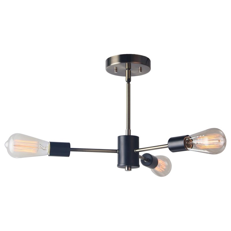 Woodbridge Lighting Ethan 3-light Steel Metal Chandelier in Bronze/Satin Nickel