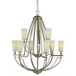 Woodbridge Lighting Aurora 9-light Steel & Glass Chandelier in Satin Nickel