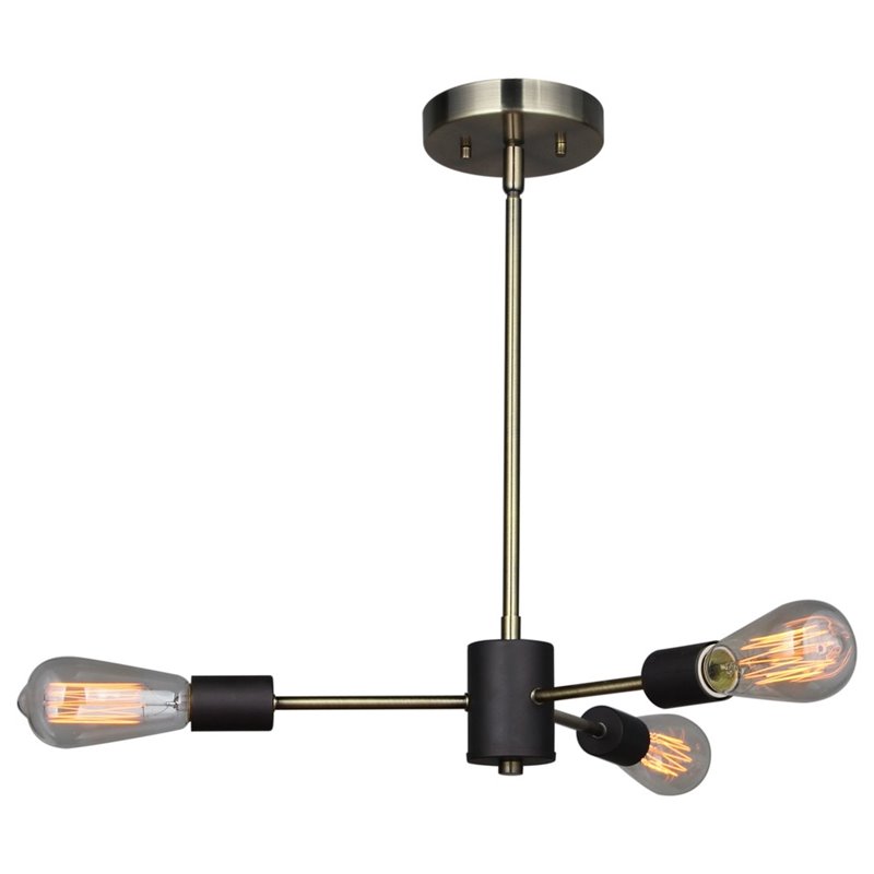 Woodbridge Lighting Ethan 3-light Steel Metal Chandelier in Bronze/Brass