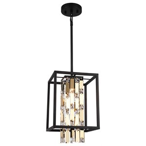 Woodbridge Lighting Cascade 1-light Glass Mini Pendant in Oil-Rubbed Bronze