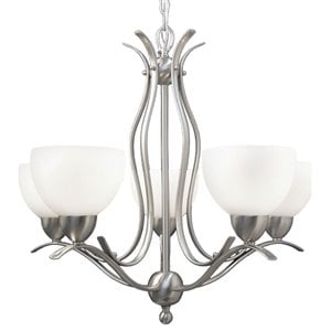 Woodbridge Lighting Hampton Ridge 5-light Steel & Glass Chandelier in Nickel