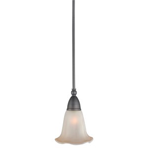 Woodbridge Lighting Kingston 1-light Glass Mini Pendant in Metallic Bronze
