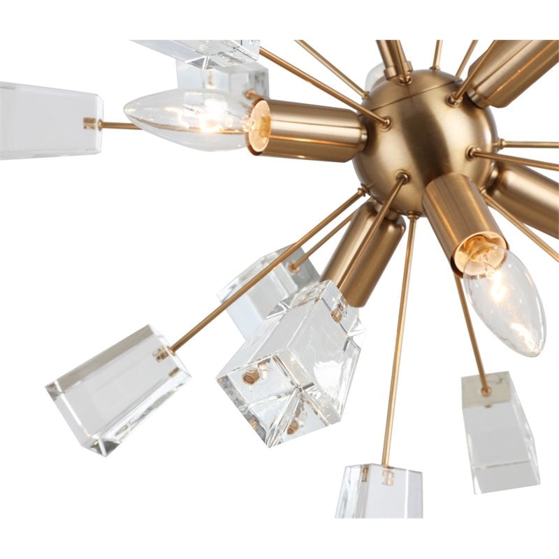 Woodbridge Lighting Stardust 6-light Steel & Glass Sputnik Chandelier in Brass