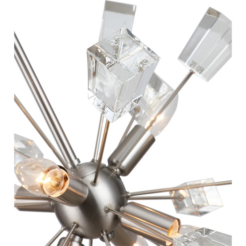 Woodbridge Lighting Stardust 6-light Steel & Glass Sputnik Chandelier in Nickel