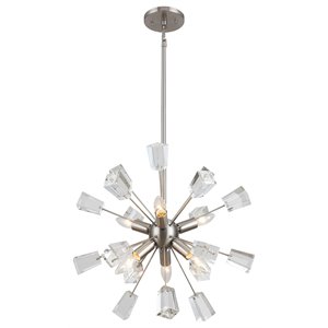 Woodbridge Lighting Stardust 6-light Steel & Glass Sputnik Chandelier in Nickel
