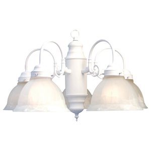 Woodbridge Lighting Basic 24&quot 5-light Steel & Glass Chandelier in White