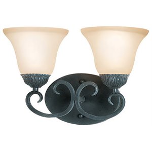 Woodbridge Lighting Jamestown 2-light Steel & Glass Bathroom Light in Black
