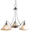 Woodbridge Lighting Anson 3-light Steel & Glass Chandelier in Satin Nickel