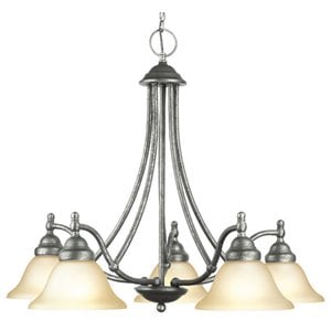 Woodbridge Lighting Anson 5-light Steel & Glass Chandelier in Gray Stone