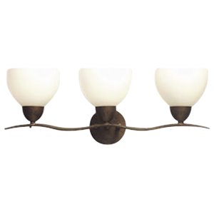 Woodbridge Lighting Hampton Ridge 3-light Steel & Glass Bath Bar in Bronze