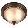 Woodbridge Lighting Harrington 2-light Glass Flush Mount in Bordeaux/Bronze
