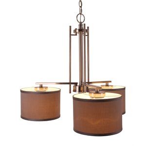 Woodbridge Lighting Hudson 3-light Metal & Fabric Chandelier in Nickel/Gray