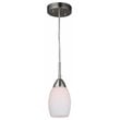 Woodbridge Lighting Venezia 1-light Glass Mini Pendant in Satin Nickel/Opal