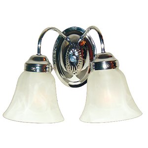 Woodbridge Lighting Bell 2-light Steel & Glass Bathroom Light in Chrome