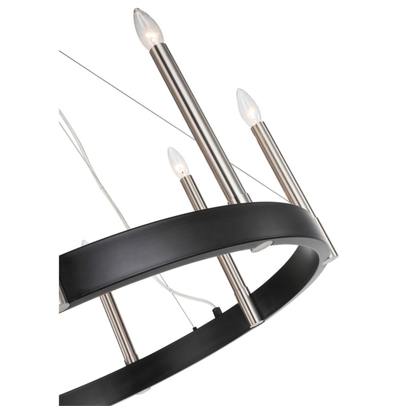 Woodbridge Lighting Garrett 8-light Circular Glass Pendant Chandelier in Nickel