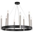 Woodbridge Lighting Garrett 8-light Circular Glass Pendant Chandelier in Nickel