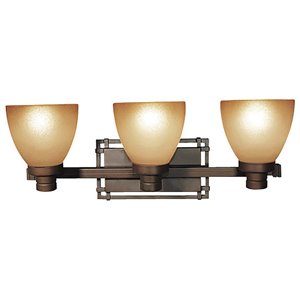 Woodbridge Lighting Wayman 3-light Steel Metal Bathroom Light in Bronze