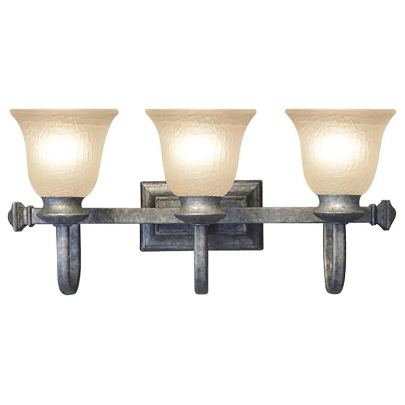 Woodbridge Lighting Dresden 3-light Steel Metal Bathroom Light in Gray Stone