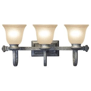 Woodbridge Lighting Dresden 3-light Steel Metal Bathroom Light in Gray Stone