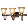 Woodbridge Lighting Dresden 3-light Steel Metal Bathroom Light in Marbled Bronze