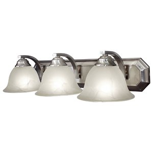 Woodbridge Lighting Marissa 3-light Glass Bathroom Light in Satin Nickel