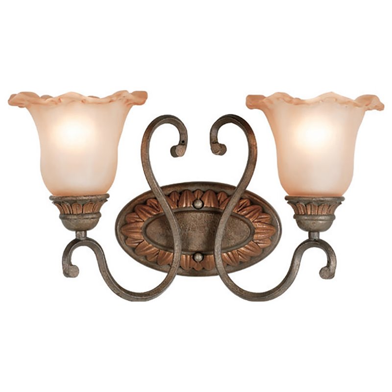 Woodbridge Lighting Elegante 2-light Glass Bathroom Light in Gothic Bronze