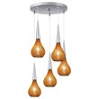 Woodbridge Lighting Torine 5-light Steel & Glass Pendant in Amber Mosaic/Orange