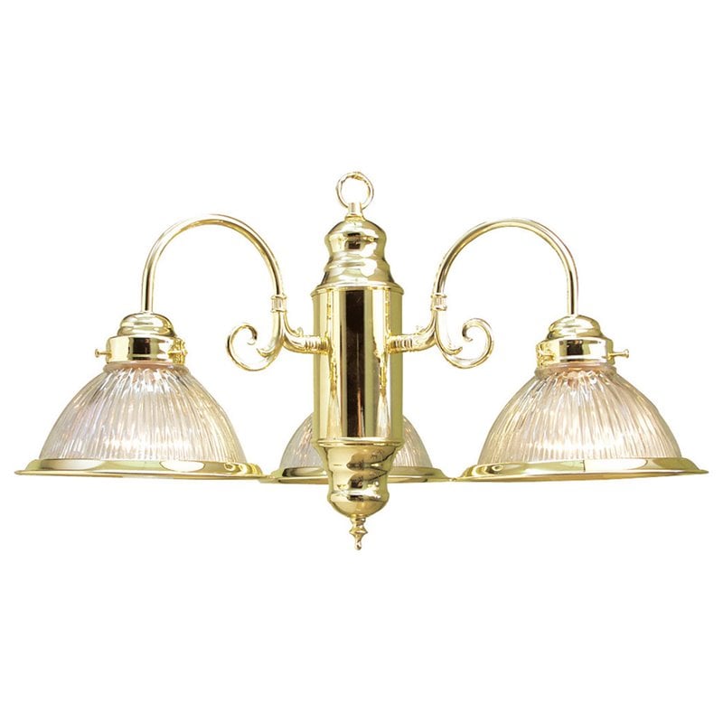 Woodbridge Lighting Basic 3-light Glass Chandelier in Polish Brass/Clear