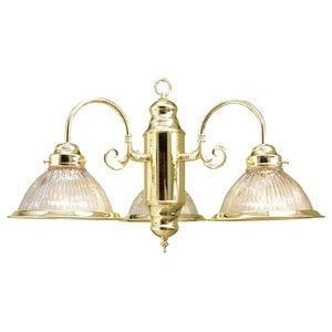 Woodbridge Lighting Basic 3-light Glass Chandelier in Polish Brass/Clear