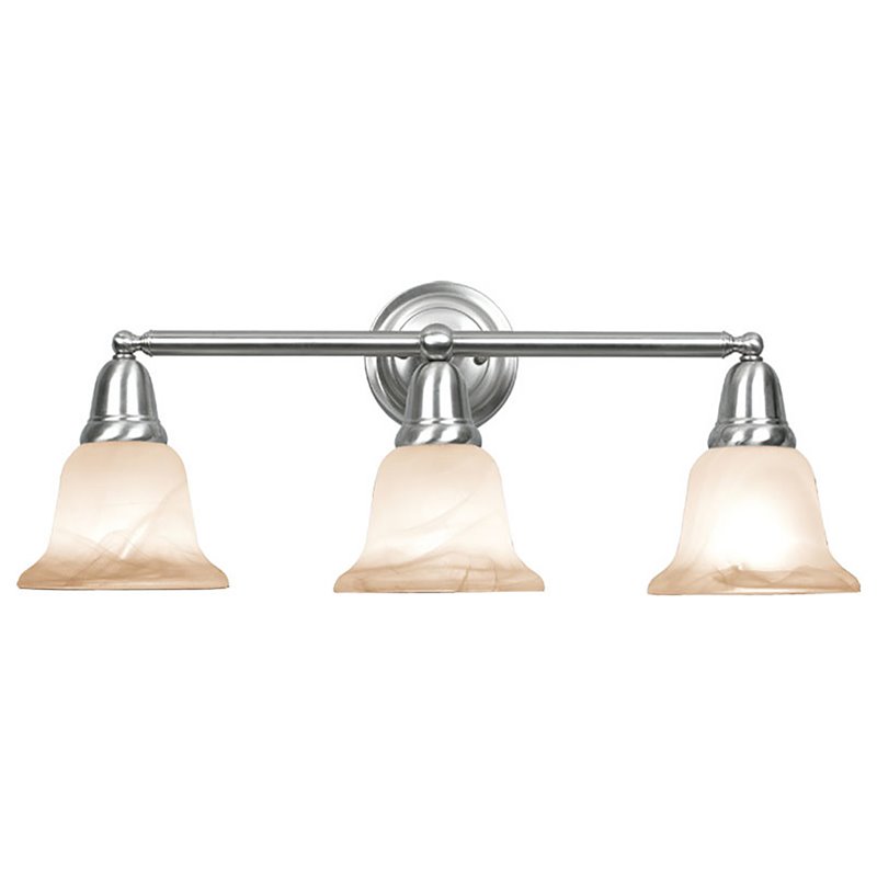 Woodbridge Lighting Hudson Glen 3-light Glass Bathroom Light in Satin Nickel