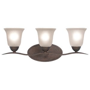 Woodbridge Lighting Beaconsfield 3-light Glass Bathroom Light in Marbled Bronze