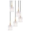 Woodbridge Lighting Candice 5-light Glass Cluster Pendant in Swizzle Stick/Brass