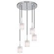 Woodbridge Lighting Candice 5-light Glass Cluster Pendant in Nickel