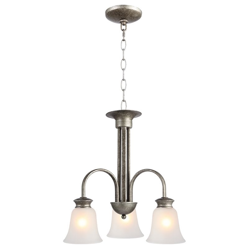 Woodbridge Lighting Dresden 3-light Steel Metal Chandelier in Gray Stone
