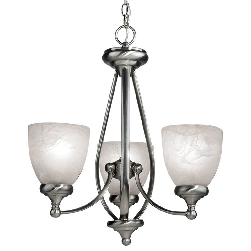 Woodbridge Lighting Kenshaw 3-light Steel Metal Chandelier in Satin Nickel