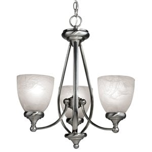 Woodbridge Lighting Kenshaw 3-light Steel Metal Chandelier in Satin Nickel