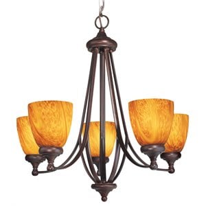 Woodbridge Lighting Kenshaw 5-light Steel Metal Chandelier in Bordeaux/Bronze