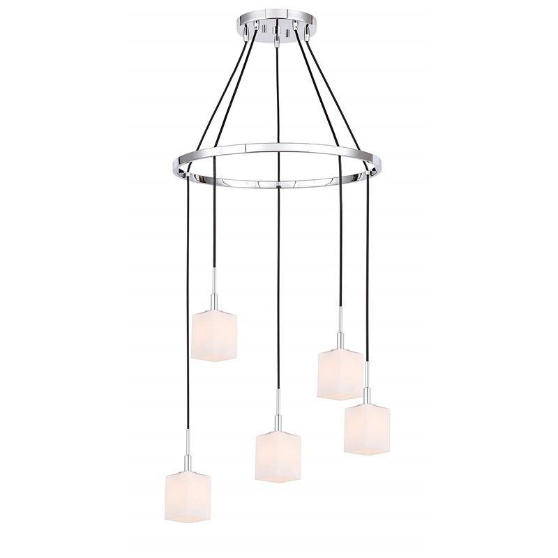 Woodbridge Lighting Langston 5-Light Metal Chandelier in Chrome