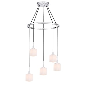 Woodbridge Lighting Langston 5-Light Metal Chandelier in Chrome