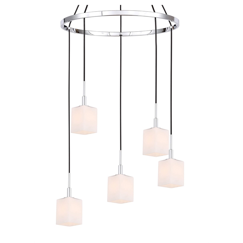 Woodbridge Lighting Langston 5-Light Metal Chandelier in Chrome