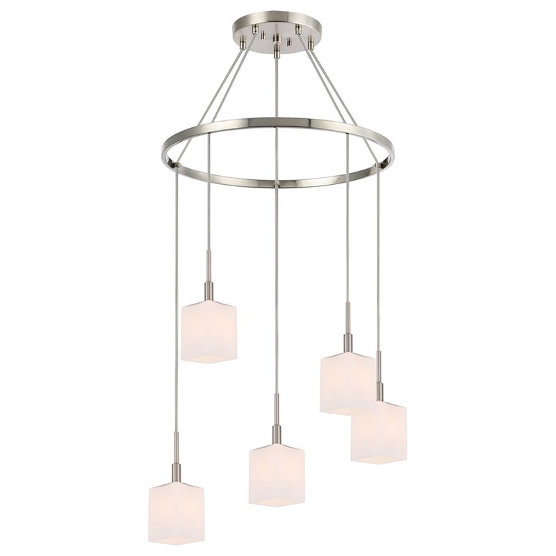 Woodbridge Lighting Langston 5-Light Metal Chandelier in Satin Nickel