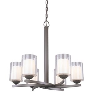 Woodbridge Lighting Cosmo 6-Light Contemporary Metal Chandelier in Bronze