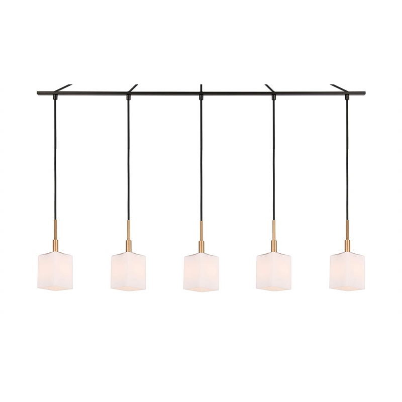Woodbridge Lighting Langston Metal Linear Pendant in Brass/Bronze