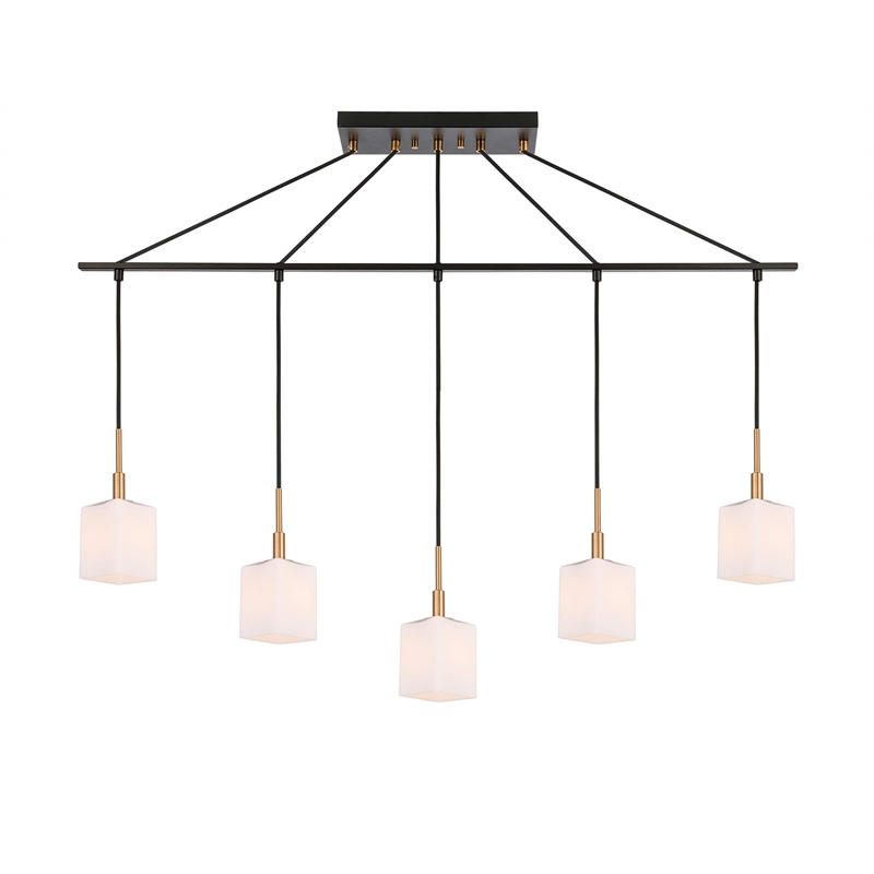 Woodbridge Lighting Langston Metal Linear Pendant in Brass/Bronze