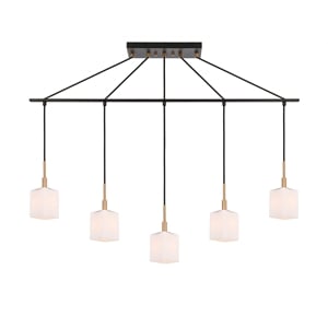 Woodbridge Lighting Langston Metal Linear Pendant in Brass/Bronze