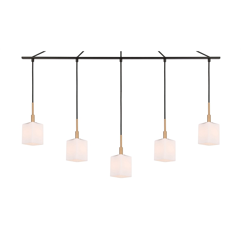 Woodbridge Lighting Langston Metal Linear Pendant in Brass/Bronze