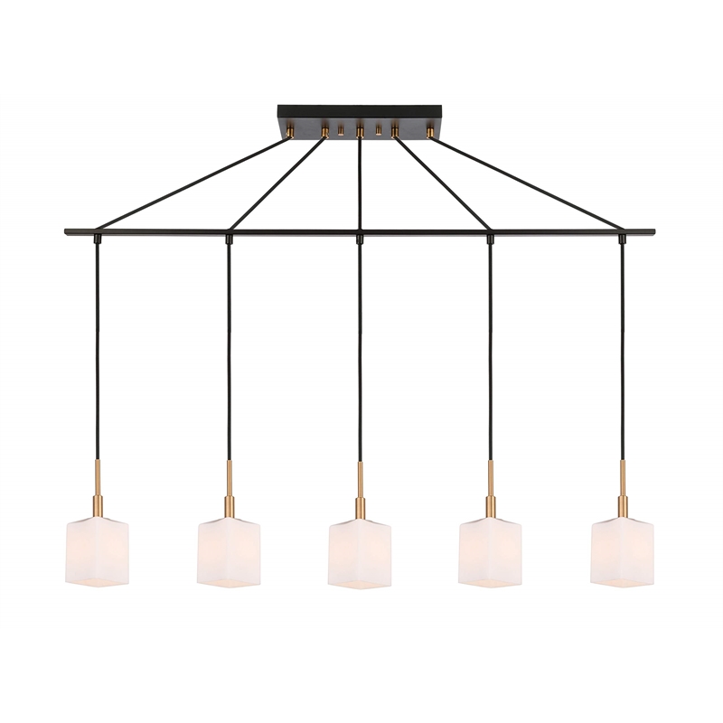 Woodbridge Lighting Langston Metal Linear Pendant in Brass/Bronze